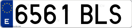 Ejemplo de matrícula de coche ordinaria 6561 BLS