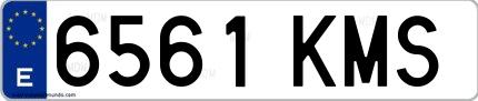 Ejemplo de matrícula española 6561 KMS