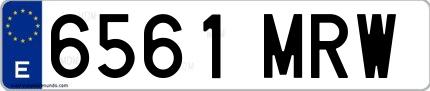 Ejemplo de matrícula española 6561 MRW