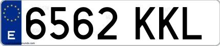Ejemplo de matrícula española 6562 KKL