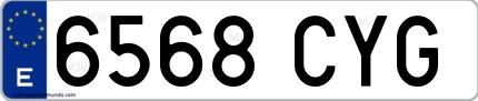 Ejemplo de matrícula española 6568 CYG