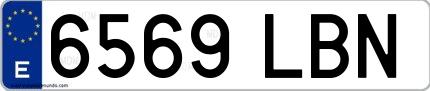 Ejemplo de matrícula española 6569 LBN