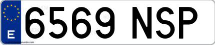Ejemplo de matrícula española 6569 NSP