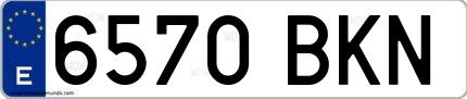 Ejemplo de matrícula española 6570 BKN