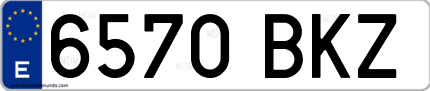 Ejemplo de matrícula de coche ordinaria 6570 BKZ