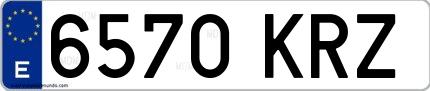 Ejemplo de matrícula española 6570 KRZ