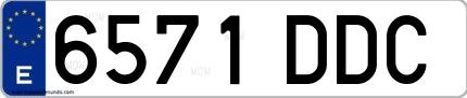 Ejemplo de matrícula española 6571 DDC