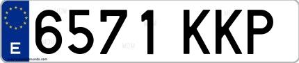 Ejemplo de matrícula española 6571 KKP