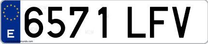 Ejemplo de matrícula de coche ordinaria 6571 LFV