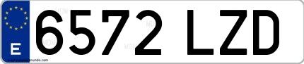 Ejemplo de matrícula española 6572 LZD