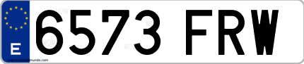 Ejemplo de matrícula de coche ordinaria 6573 FRW