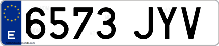 Ejemplo de matrícula de coche ordinaria 6573 JYV