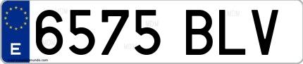 Ejemplo de matrícula española 6575 BLV