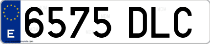 Ejemplo de matrícula de coche ordinaria 6575 DLC