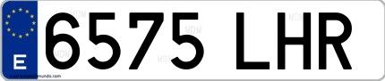 Ejemplo de matrícula española 6575 LHR