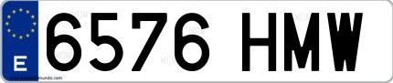 Ejemplo de matrícula española 6576 HMW