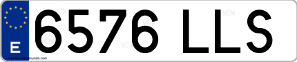 Ejemplo de matrícula de coche ordinaria 6576 LLS
