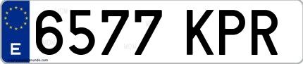 Ejemplo de matrícula española 6577 KPR