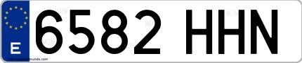 Ejemplo de matrícula española 6582 HHN