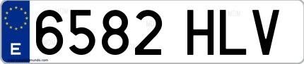 Ejemplo de matrícula española 6582 HLV