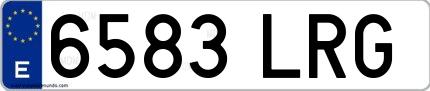 Ejemplo de matrícula española 6583 LRG