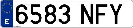 Ejemplo de matrícula española 6583 NFY