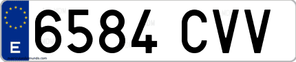 Ejemplo de matrícula de coche ordinaria 6584 CVV