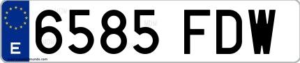 Ejemplo de matrícula española 6585 FDW