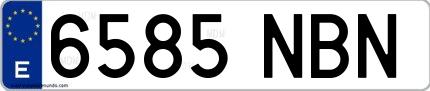 Ejemplo de matrícula española 6585 NBN