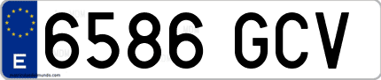 Ejemplo de matrícula de coche ordinaria 6586 GCV