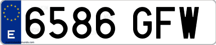 Ejemplo de matrícula de coche ordinaria 6586 GFW