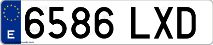 Ejemplo de matrícula de coche ordinaria 6586 LXD