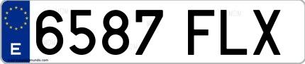 Ejemplo de matrícula española 6587 FLX