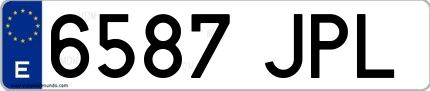 Ejemplo de matrícula española 6587 JPL