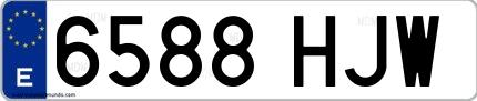 Ejemplo de matrícula española 6588 HJW