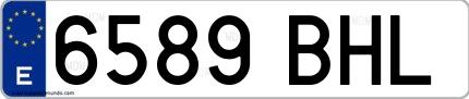 Ejemplo de matrícula española 6589 BHL