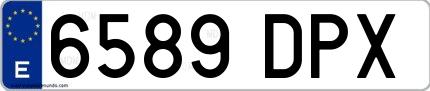 Ejemplo de matrícula española 6589 DPX
