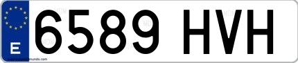 Ejemplo de matrícula española 6589 HVH