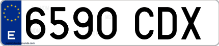 Ejemplo de matrícula de coche ordinaria 6590 CDX