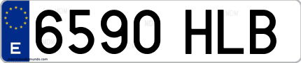 Ejemplo de matrícula de coche ordinaria 6590 HLB