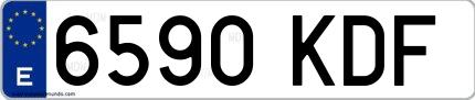 Ejemplo de matrícula española 6590 KDF