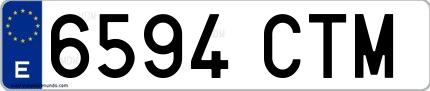 Ejemplo de matrícula española 6594 CTM