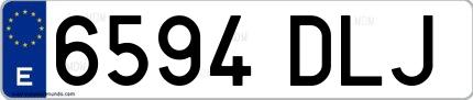 Ejemplo de matrícula española 6594 DLJ