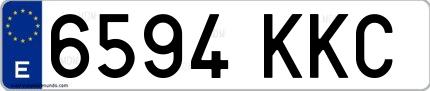Ejemplo de matrícula española 6594 KKC