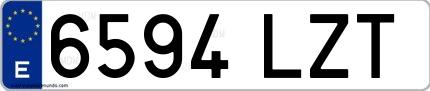 Ejemplo de matrícula española 6594 LZT