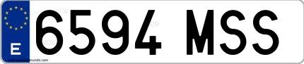 Ejemplo de matrícula española 6594 MSS