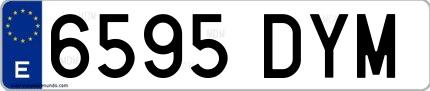 Ejemplo de matrícula española 6595 DYM