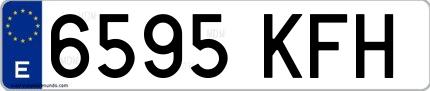 Ejemplo de matrícula española 6595 KFH