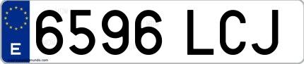 Ejemplo de matrícula española 6596 LCJ