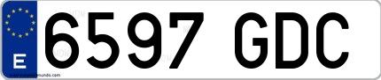 Ejemplo de matrícula española 6597 GDC